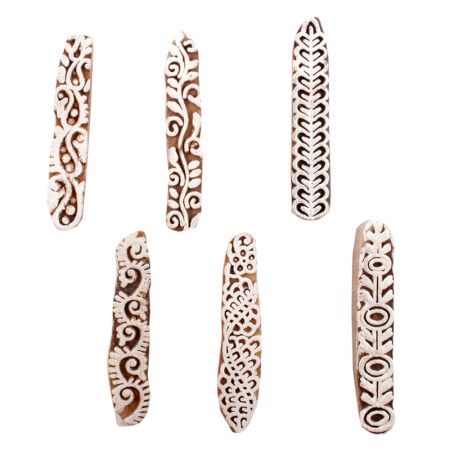 Set of 6 Piece New Mix Wooden Printing Block